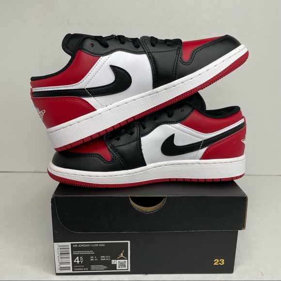 Nike Air Jordan 1 Retro Low GS “Bred Toe” NEW 2021 - Picture 3 of 4